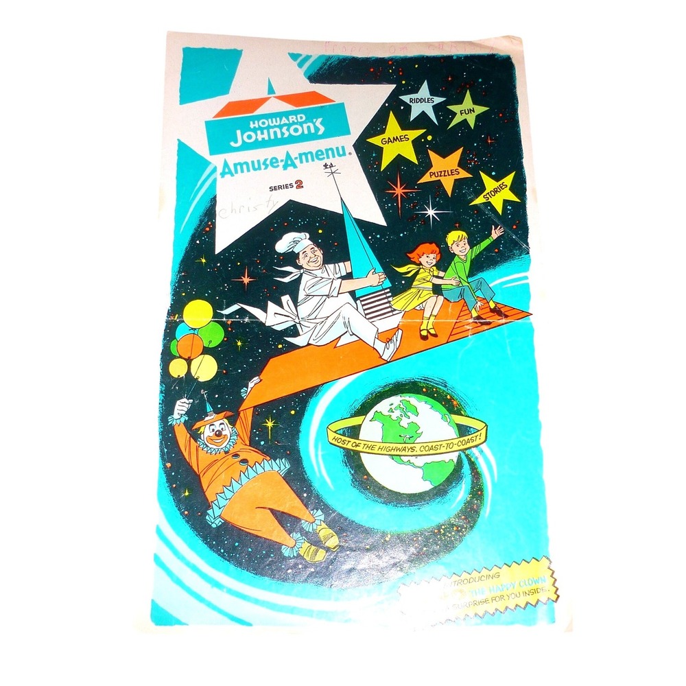 Vintage 1967 Howard Johnson's Amuse-A-Menu Children's Activity Book‎ HoJo